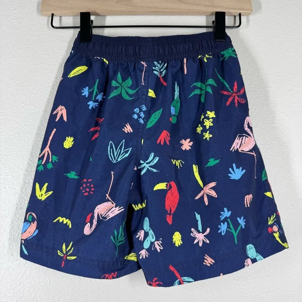 Hanna Andersson Boys Swim Trunks Bundle Tropical Boats Flamingo Size 110-120 6/7